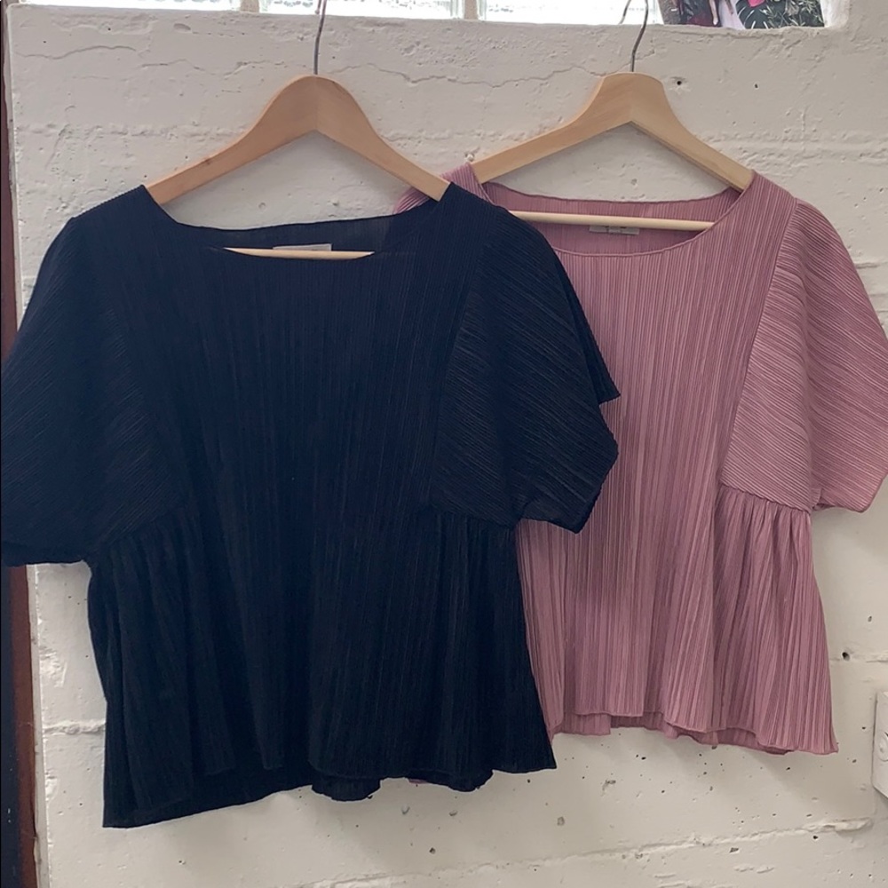 Two Madewell tops- cropped and flowy for summer